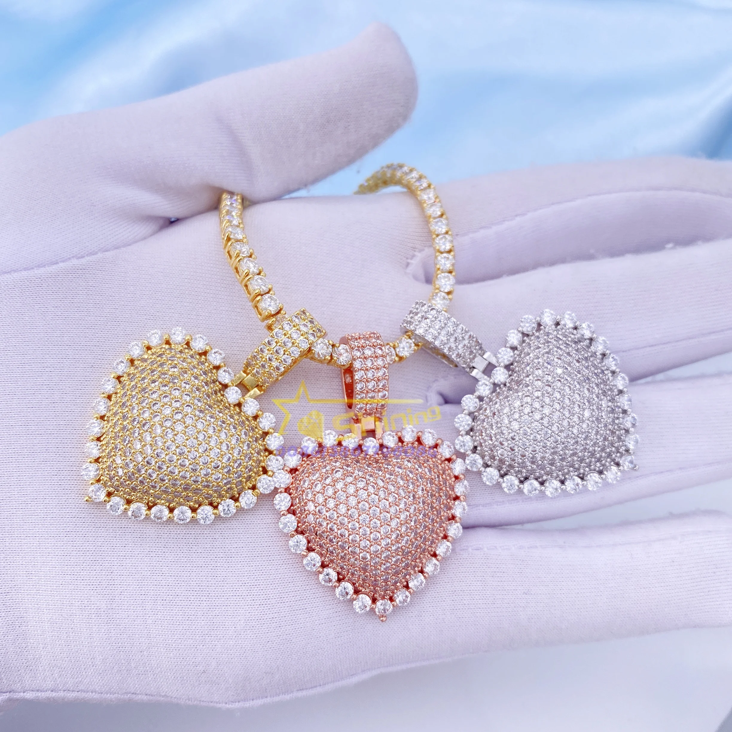 Women love necklace iced out vvs1 diamond 925 sterling silver heart shape pendant moissanite jewelry
Women love necklace iced out vvs1 diamond 925 sterling silver heart shape pendant moissanite jewelry