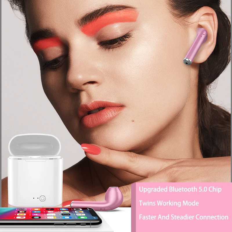 Smart wireless headset private mobile music player studio headphones I7S TWS for samsung - ANKUX.COM
