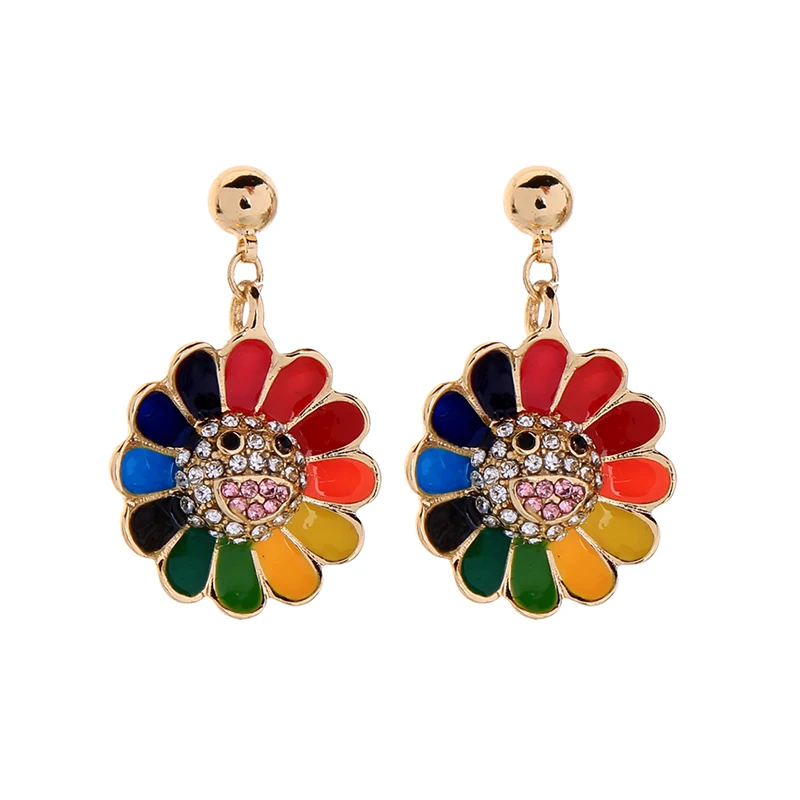 e9102304 Latest Design Colorful Blossoming Flower Enamel Abstract Cute Smiling Face Rhinestones Jewelry Women Earrings, Gold
e9102304 Latest Design Colorful Blossoming Flower Enamel Abstract Cute Smiling Face Rhinestones Jewelry Women Earrings, Gold