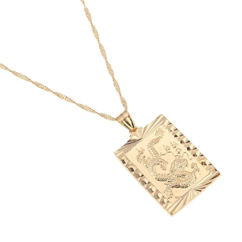 Exquisite Blessing Pendant Necklace Chinese Dragon Animal Gold Color Luck Charms Taoism Jewelry
Exquisite Blessing Pendant Necklace Chinese Dragon Animal Gold Color Luck Charms Taoism Jewelry