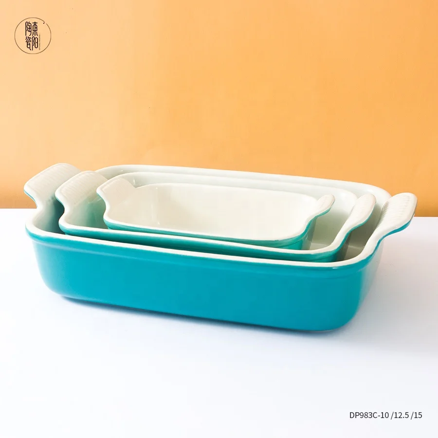 Custom nordic large cake bread rectangular baking dish lasagna pans ceramic baking tray set, Blue/red/yellow/customized color
Custom nordic large cake bread rectangular baking dish lasagna pans ceramic baking tray set, Blue/red/yellow/customized color