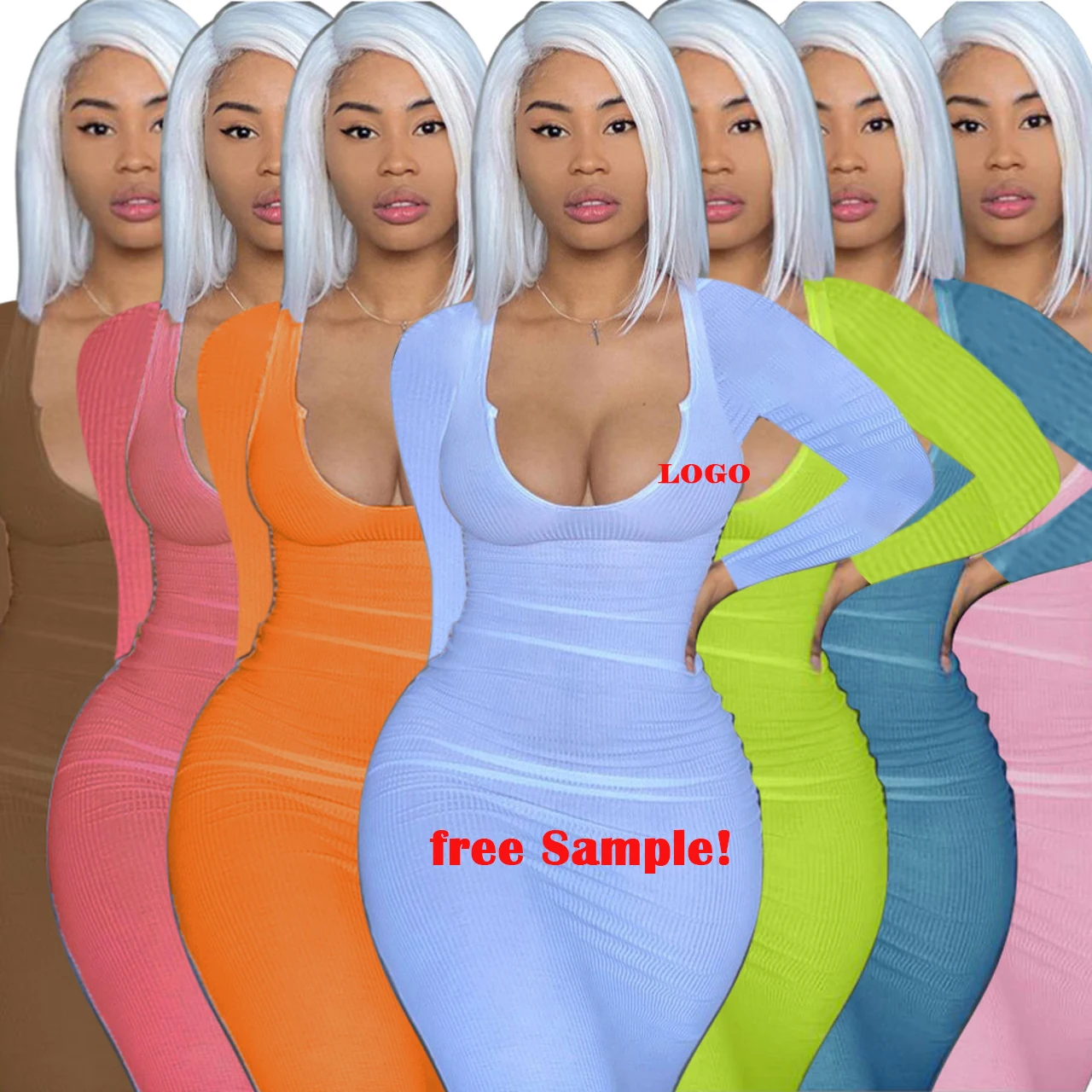 2022 Long Sleeve Solid Spring Bodycon Dress Club Ribbed Skinny Knitted Maxi Dress Fall Women Sexy Tube Casual Sweater Dress, Photo color
2022 Long Sleeve Solid Spring Bodycon Dress Club Ribbed Skinny Knitted Maxi Dress Fall Women Sexy Tube Casual Sweater Dress, Photo color