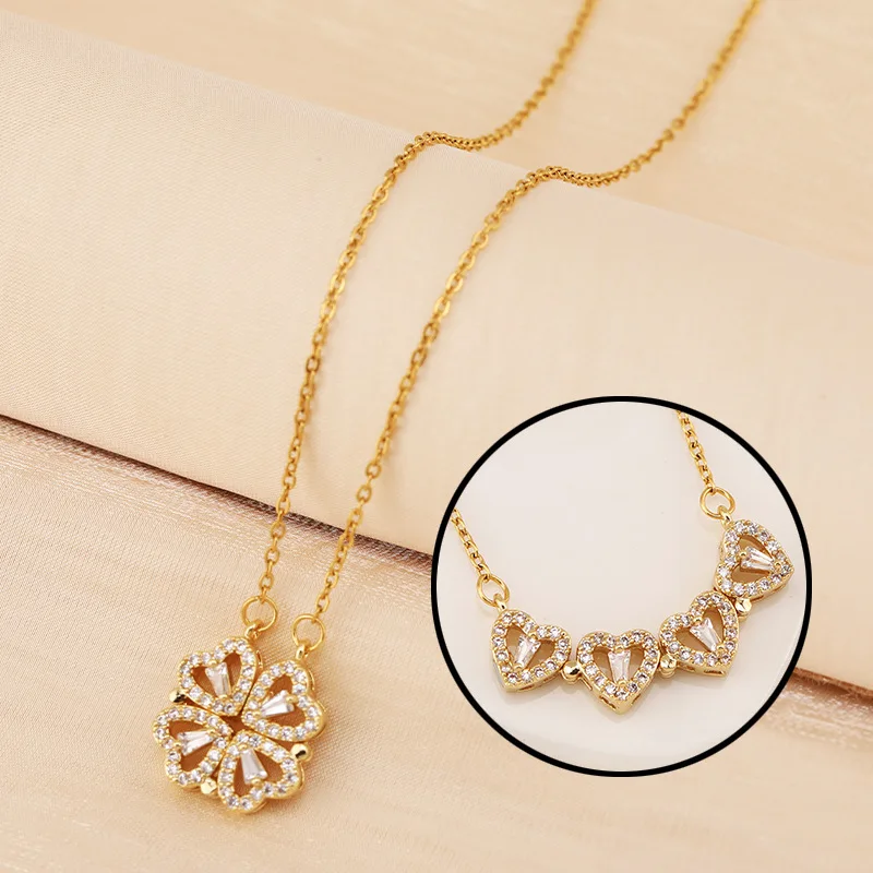 2022 Fashion Style Four-leaf Clover Diamond Pendant Necklaces Latest Necklace Designs Women's, Gold
2022 Fashion Style Four-leaf Clover Diamond Pendant Necklaces Latest Necklace Designs Women's, Gold