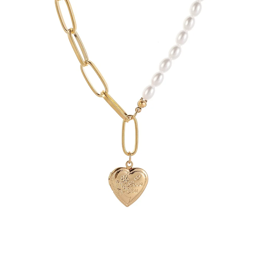 Vintage Romantic Fashion Pearl Gold Plated Alloy Lock Chains I Love You Letter Heart-shaped Pendant Jewelry For Women Necklace
Vintage Romantic Fashion Pearl Gold Plated Alloy Lock Chains I Love You Letter Heart-shaped Pendant Jewelry For Women Necklace