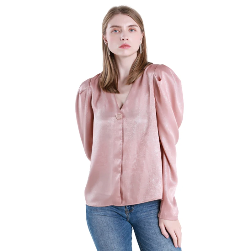 J&H top design fashion long sleeve fashion stain top womens blouses tops, Customized color
J&H top design fashion long sleeve fashion stain top womens blouses tops, Customized color