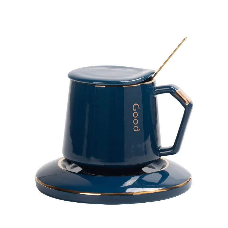 Eco-friendly Blue Gold Nordic Ceramic Cups Mugs With Lid and Spoon for coffee milk tea, Customized color acceptable
Eco-friendly Blue Gold Nordic Ceramic Cups Mugs With Lid and Spoon for coffee milk tea, Customized color acceptable