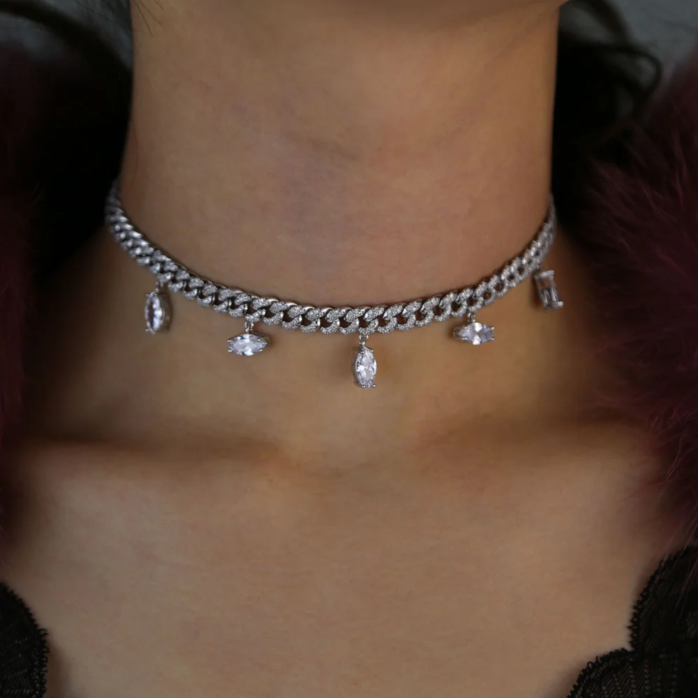 wedding engagment luxury women jewelry thin double raw cz cuban link chain charm necklace
wedding engagment luxury women jewelry thin double raw cz cuban link chain charm necklace