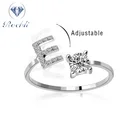 Silver ring pairs 26 letter initial letter ring cz zirconia zircon diamond s letter ring for girls friends