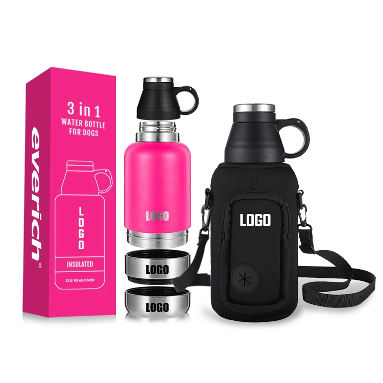 Travel Dog Water Bottle 3 in 1 32oz custom double wall stainless steel dog water bottle Food Detachable Feeding Bowl Insulated
Travel Dog Water Bottle 3 in 1 32oz custom double wall stainless steel dog water bottle Food Detachable Feeding Bowl Insulated