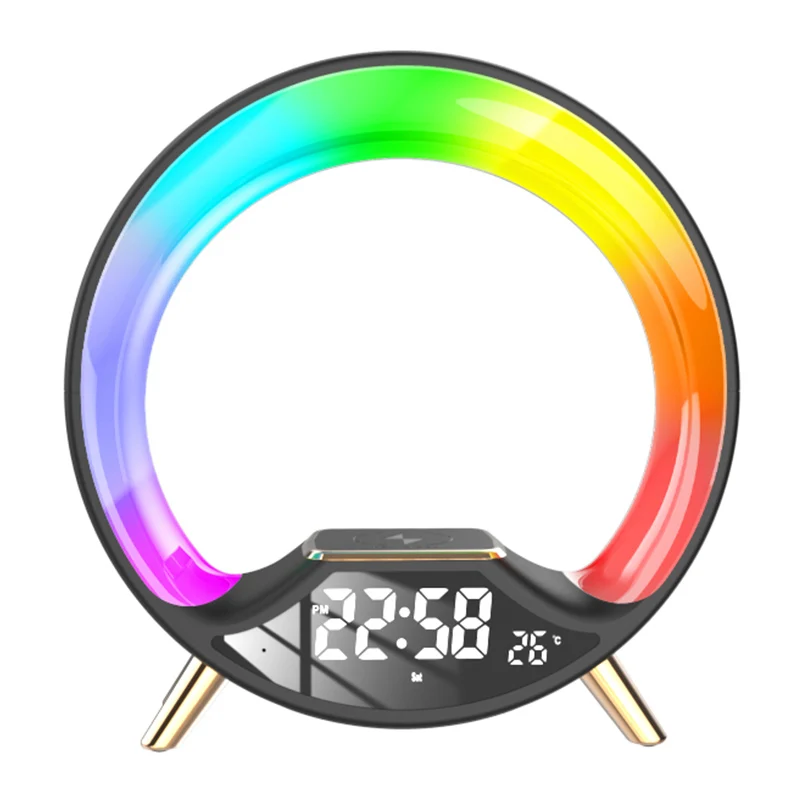 Multifunction LED Desk Lamp 15W Fast Wireless Charger Stand Alarm Clock Atmosphere Light BT Speaker Dazzle Colour Night Light
Multifunction LED Desk Lamp 15W Fast Wireless Charger Stand Alarm Clock Atmosphere Light BT Speaker Dazzle Colour Night Light