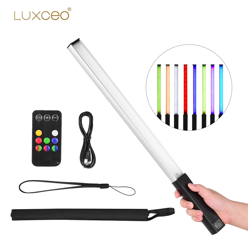 

LUXCEO Q508A photography lighting kit studio video light led photography usb charging rgb photograph light wand handheld rgb led