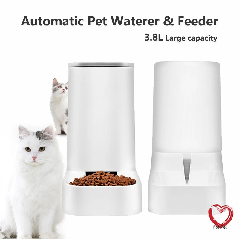 3.8L Large Capacity Automatic Feeder Detachable Water Dispenser Food Feeding Device For Cat Dog Pet Supplies, White
3.8L Large Capacity Automatic Feeder Detachable Water Dispenser Food Feeding Device For Cat Dog Pet Supplies, White