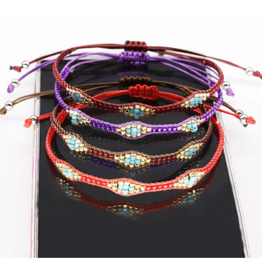 fashion glass seed beaded bohemian charm woven jewelry stack bracelets blue handmade, Multi
fashion glass seed beaded bohemian charm woven jewelry stack bracelets blue handmade, Multi