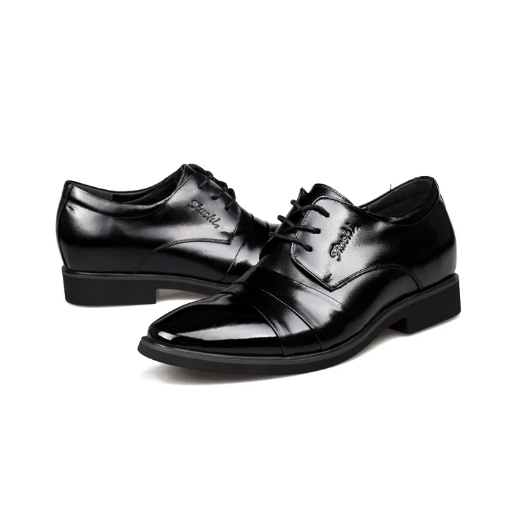 Leather Shoes Men Leather Autumn Dress Shoes with Invisible Height Increasing, Black
Leather Shoes Men Leather Autumn Dress Shoes with Invisible Height Increasing, Black
