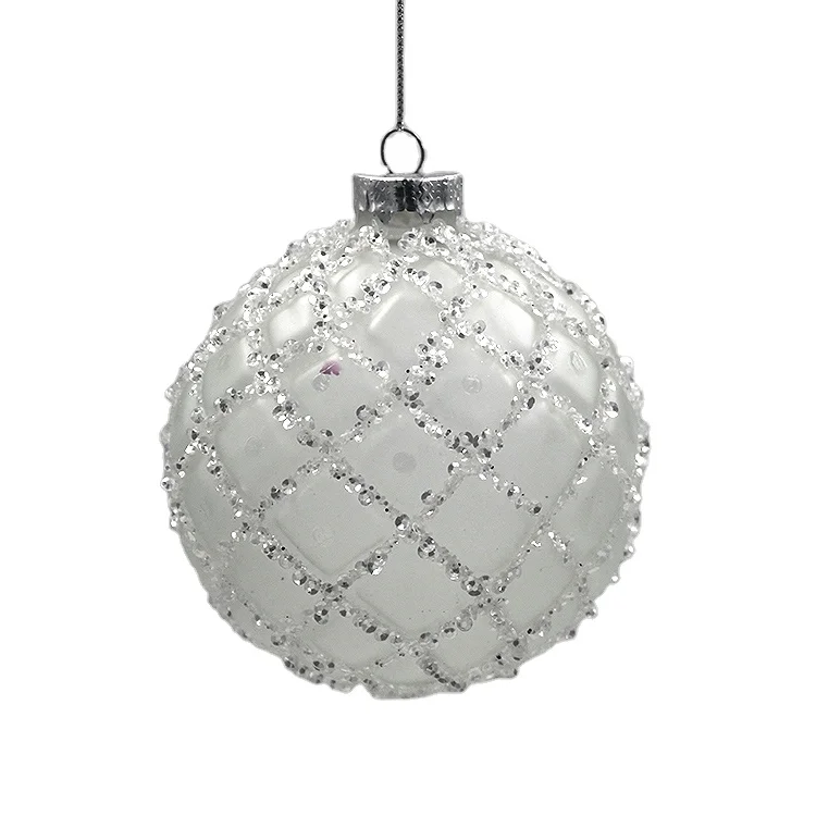 white frosted glass ball ornaments