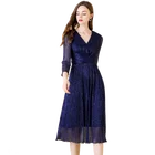 Women's clothing elegant summer 2019 polyester maxi dress for socialite