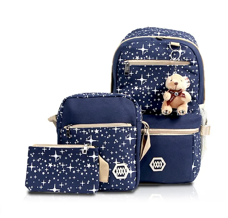 Middle school students canvas backpack school bag men and women backpack set cute printing backpack travel bag, Black/ pink/ purples /blue
Middle school students canvas backpack school bag men and women backpack set cute printing backpack travel bag, Black/ pink/ purples /blue