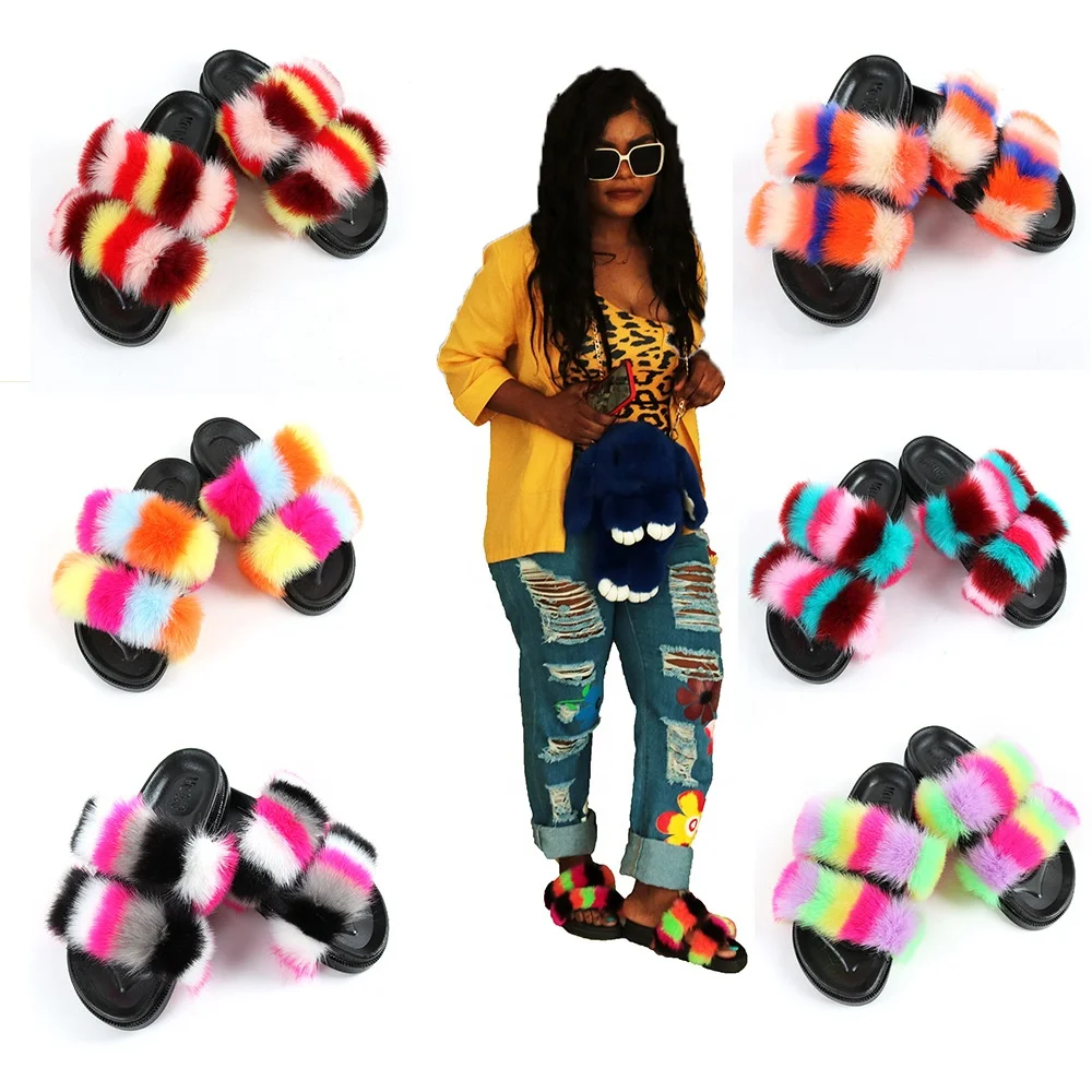 Winter Soft Indoor Outdoor Slides Ladies Home Style Simple Fox Furry Fur Slipper For Women
Winter Soft Indoor Outdoor Slides Ladies Home Style Simple Fox Furry Fur Slipper For Women