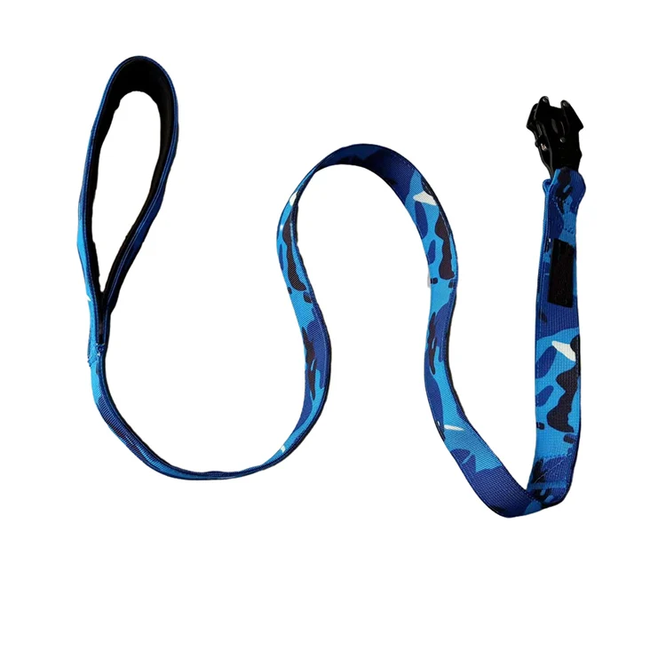 Adjustable Blue Camouflage Pattern Nylon Dog Leash with neoprene Padded Handle, Customized color
Adjustable Blue Camouflage Pattern Nylon Dog Leash with neoprene Padded Handle, Customized color