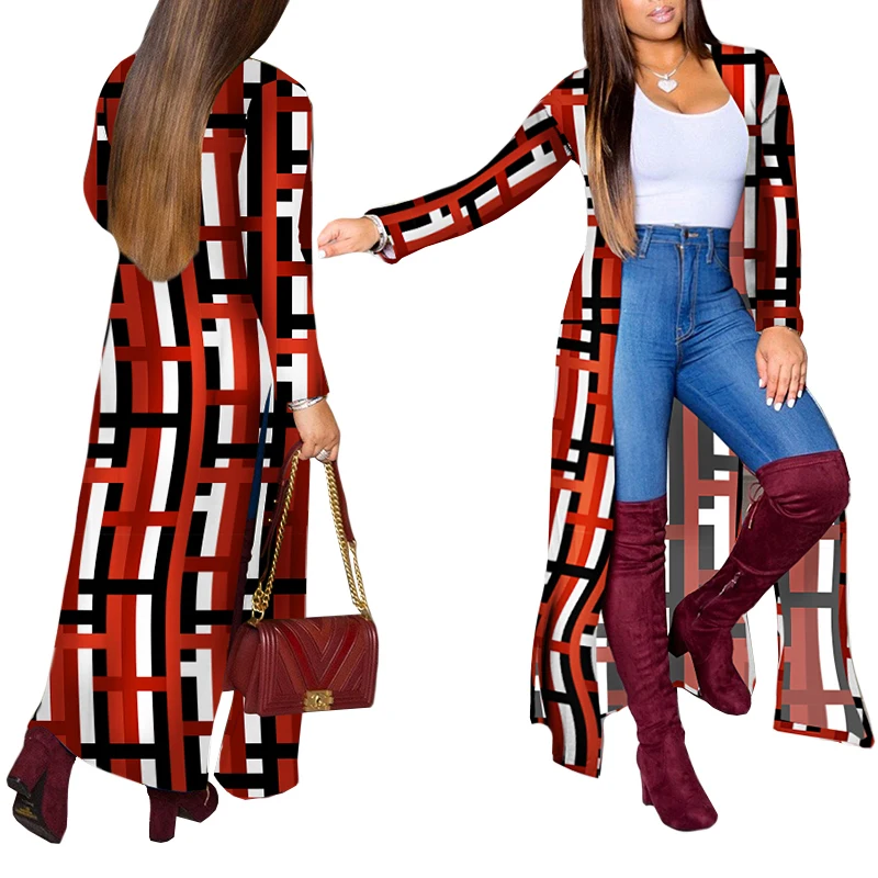 Fall new style geometric print long fashion casual jacket stylish leapord print long trench coat women
Fall new style geometric print long fashion casual jacket stylish leapord print long trench coat women