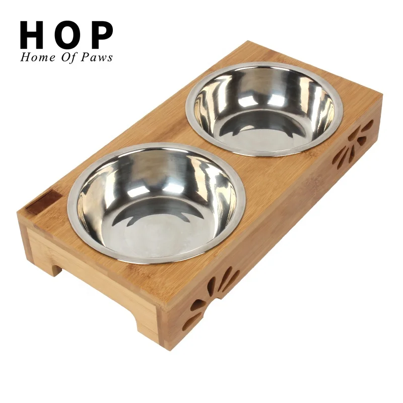 Factory Wholesale Elevated Double Stainless Steel Pet Cat Dog Food Bowl With Bamboo Stand, Silver
Factory Wholesale Elevated Double Stainless Steel Pet Cat Dog Food Bowl With Bamboo Stand, Silver