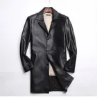 Wholesale manufacturer high quality men's genuine leather long jackets