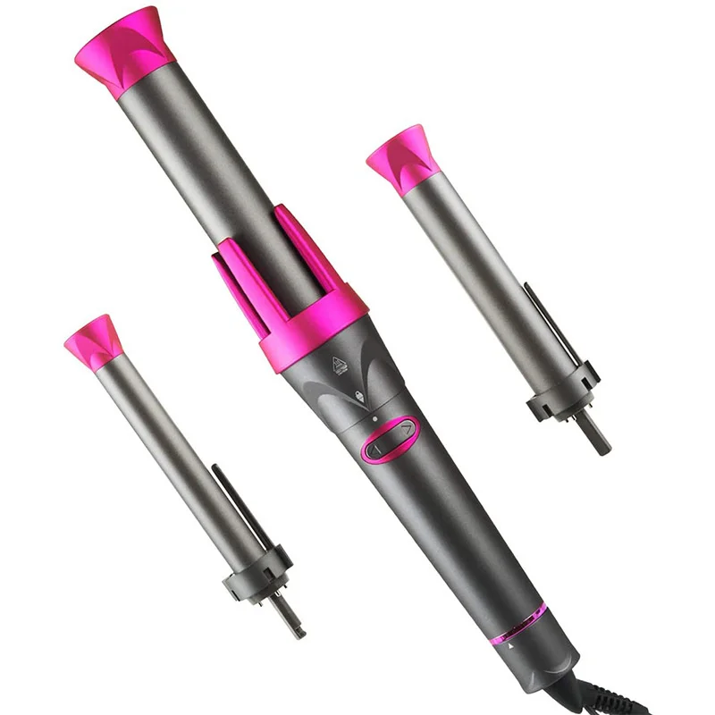 

RTS 3 In 1 Interchangeable Ceramic Tourmaline Barrels Automatic Professional Hair Curler Curling Wand Iron