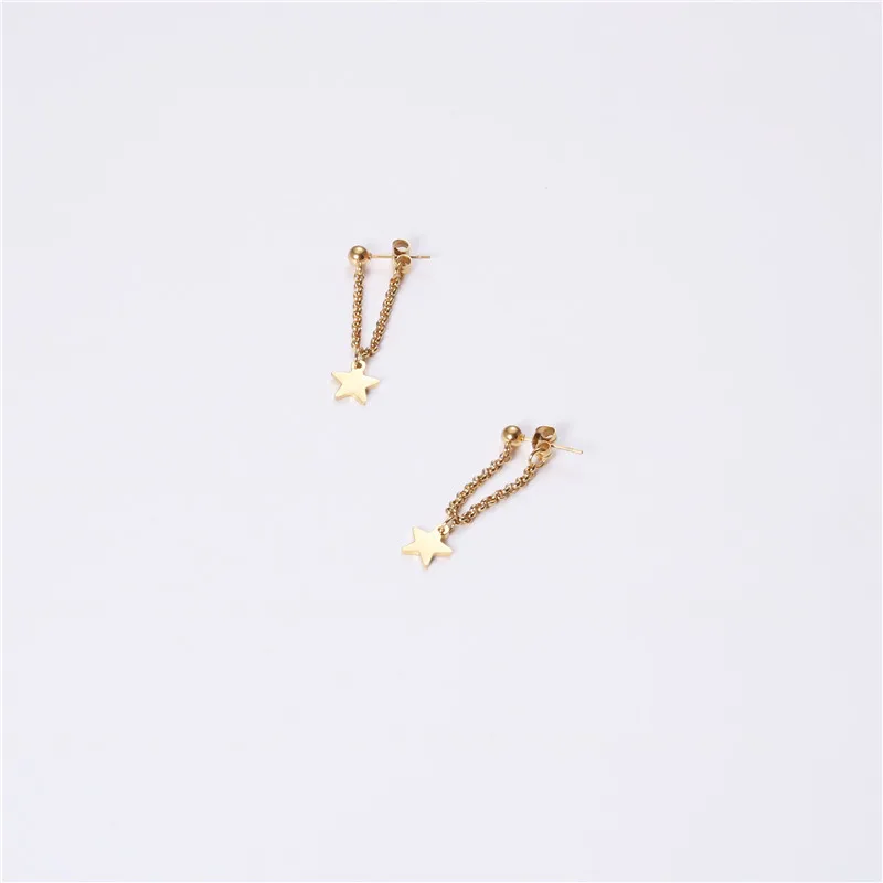 Jewelry 18K Gold Plated Pentastar Chain Stud Earrings Stainless Steel Jewelry Wholesale, Colorful
Jewelry 18K Gold Plated Pentastar Chain Stud Earrings Stainless Steel Jewelry Wholesale, Colorful
