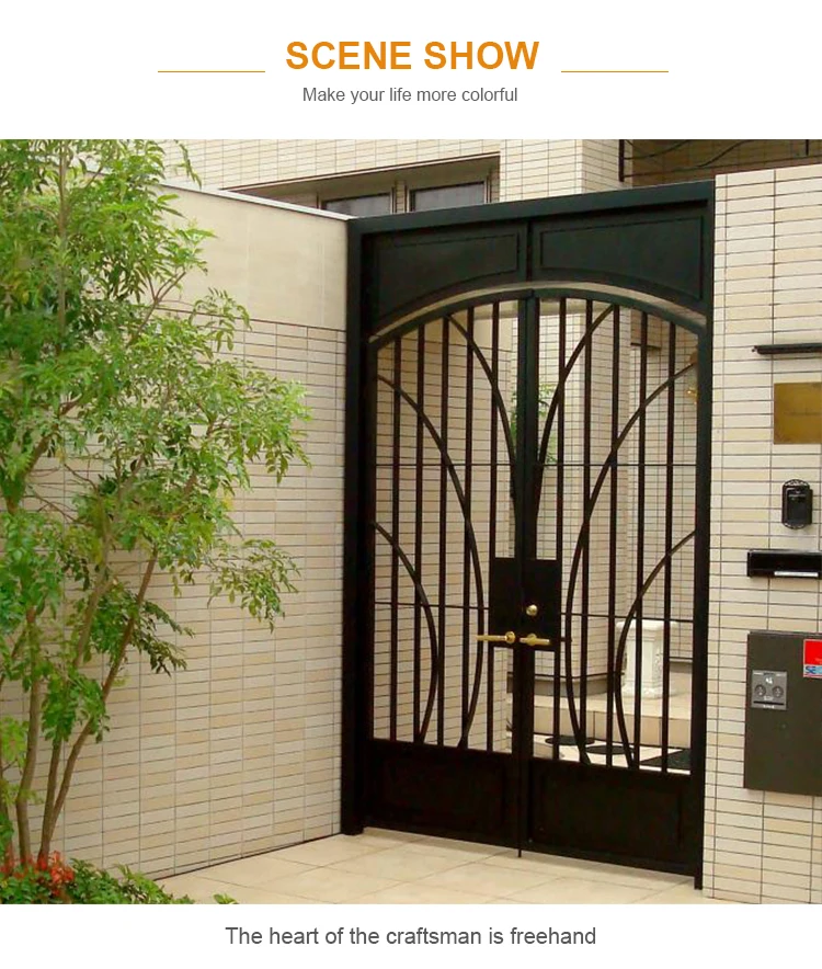 Customized all-weather rust proof durable courtyard patio Aluminum fence villa garden gate