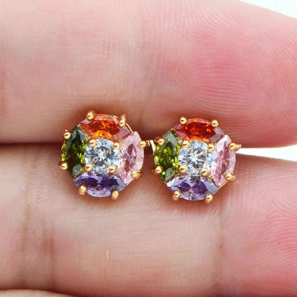 Stud Earrings For Women Simple Hot Delicate Rainbow Color Cubic Zirconia Gold Color Party Gift Fashion Jewelry
Stud Earrings For Women Simple Hot Delicate Rainbow Color Cubic Zirconia Gold Color Party Gift Fashion Jewelry