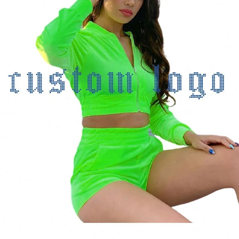 2021 new arrivals summer 2 Pieces Velvet Women Ladies Cropped Top Shorts Casual Tracksuits Sets, Picture
2021 new arrivals summer 2 Pieces Velvet Women Ladies Cropped Top Shorts Casual Tracksuits Sets, Picture