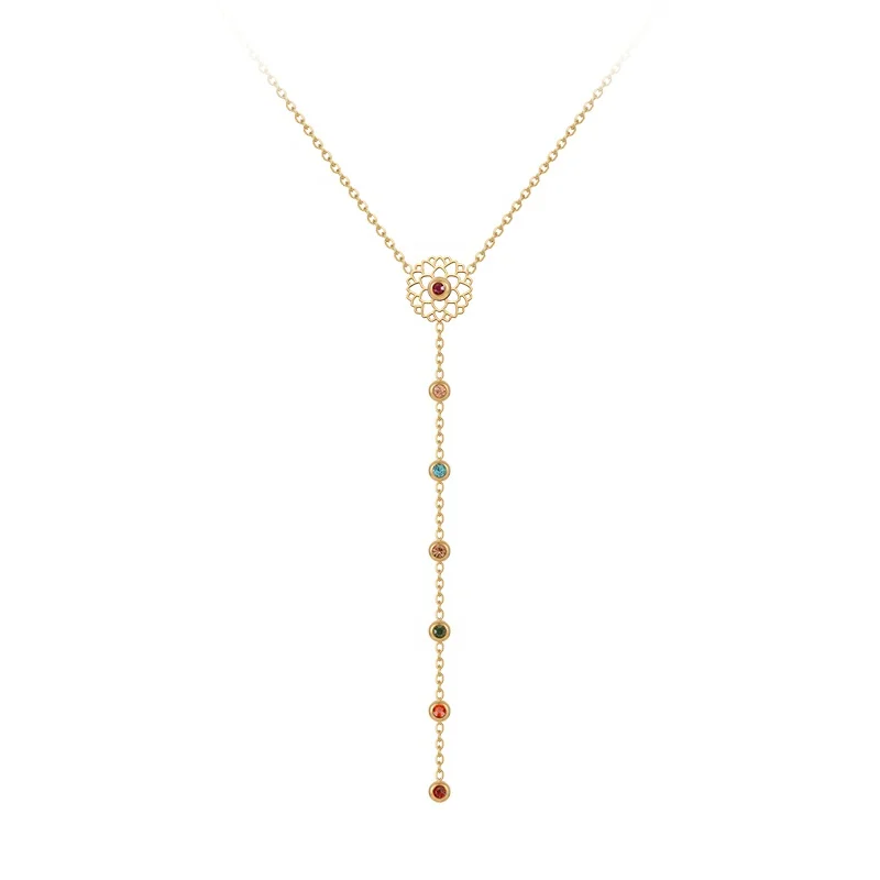 18K Gold Plated Stainless Steel Jewelry Hollow Flower Shaped Colorful Zircon Pendant Accessories Necklaces P223311
18K Gold Plated Stainless Steel Jewelry Hollow Flower Shaped Colorful Zircon Pendant Accessories Necklaces P223311