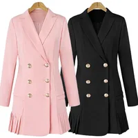 Double Breasted Women Blazers and Jackets Autumn Pleated Long Suit Coat Women Outwear Blazer Plus Size
Double Breasted Women Blazers and Jackets Autumn Pleated Long Suit Coat Women Outwear Blazer Plus Size