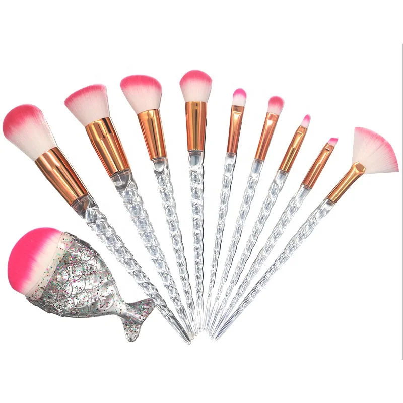 11pcs Sparkle Mermaid Makeup Brush Set Gradient Fish Shape Soft Bristle Cosmetic Brushes, Multi color
11pcs Sparkle Mermaid Makeup Brush Set Gradient Fish Shape Soft Bristle Cosmetic Brushes, Multi color