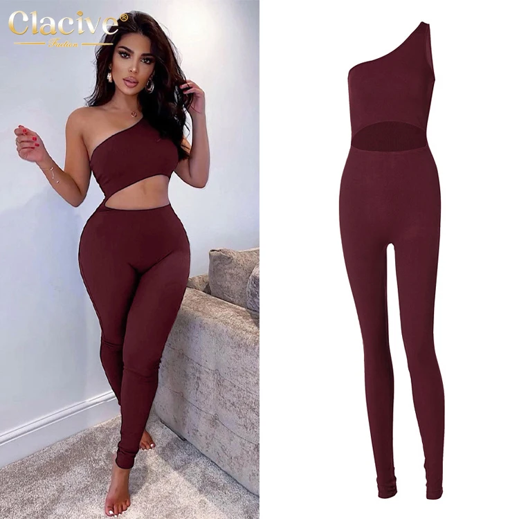 Clacive High Quality Summer Fashion Balck One Piece Jumpsuit Bodycon Sexy One Shoulder Women Jumpsuit, Black,khaki,red wine
Clacive High Quality Summer Fashion Balck One Piece Jumpsuit Bodycon Sexy One Shoulder Women Jumpsuit, Black,khaki,red wine