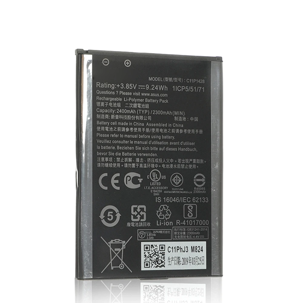 Rechargeable batteries for ASUS ZenFone 2 ZE500KL 3.85V battery C11P1428 2000mAh, Black color
Rechargeable batteries for ASUS ZenFone 2 ZE500KL 3.85V battery C11P1428 2000mAh, Black color