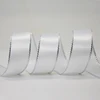 Yama Factory Stocked Double Face Smooth White 6mm Silver Edge Satin Ribbon For Gift