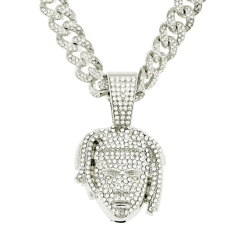 WeSparking EMO Diamond-encased Three-dimensional Portrait Pendant Charm Necklace Cuban Chain Fashion Jewelry
WeSparking EMO Diamond-encased Three-dimensional Portrait Pendant Charm Necklace Cuban Chain Fashion Jewelry