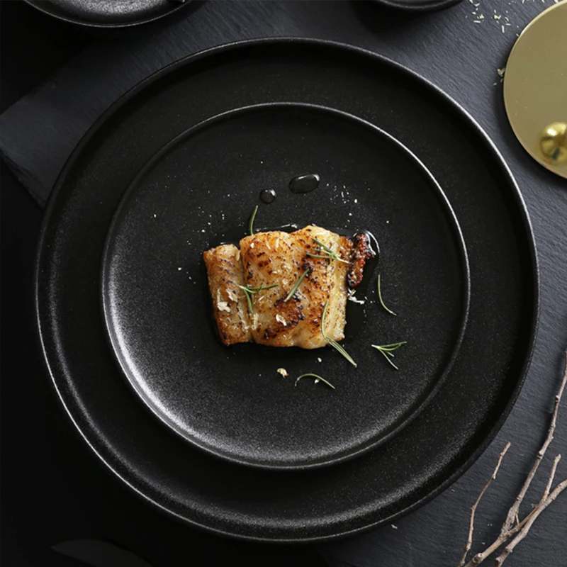 Whoselase 2020 New Style Luxury Frosted All Black Ceramic Rond Plate, Black or black with gold line
Whoselase 2020 New Style Luxury Frosted All Black Ceramic Rond Plate, Black or black with gold line