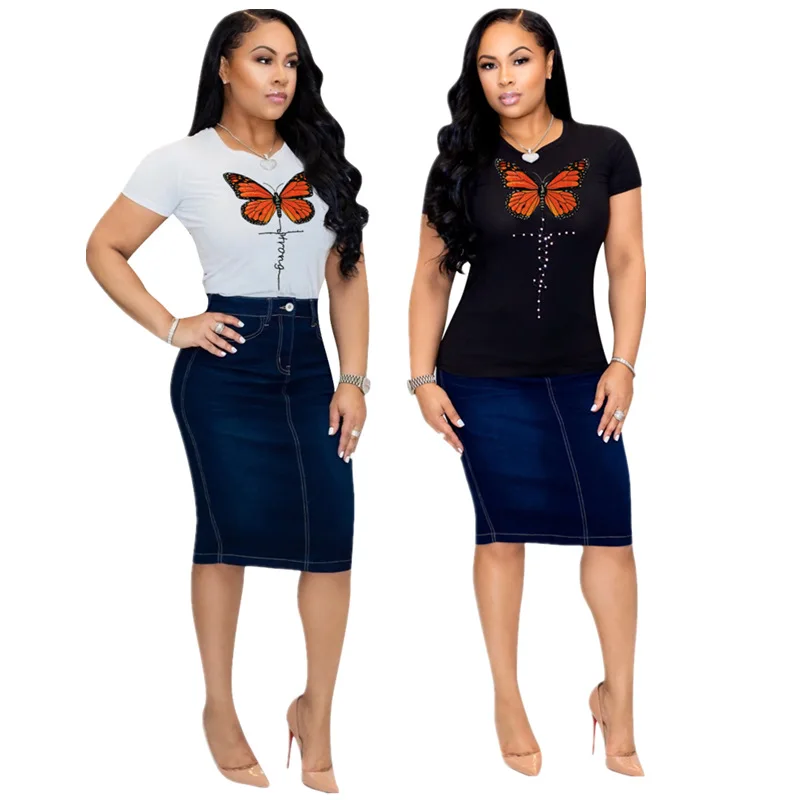Butterfly Embroidered Short Sleeve T-Shirt Tops Women Blouse Ladies T-Shirts, As picture
Butterfly Embroidered Short Sleeve T-Shirt Tops Women Blouse Ladies T-Shirts, As picture