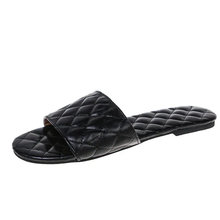 2021 summer new Korean edition diamond pattern one-word outer wear flat bottom slippers, Picture
2021 summer new Korean edition diamond pattern one-word outer wear flat bottom slippers, Picture
