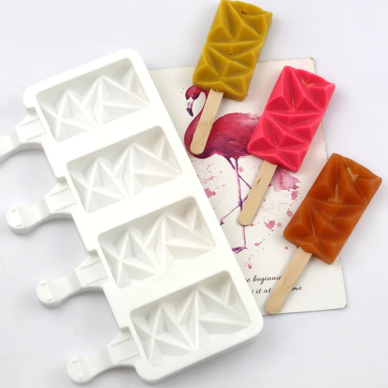 4 Holes Oval With Diamond Shape Ice Cream Cube Ball Square Silicon Icecream Pop For Silicone Popsicle Mold
4 Holes Oval With Diamond Shape Ice Cream Cube Ball Square Silicon Icecream Pop For Silicone Popsicle Mold