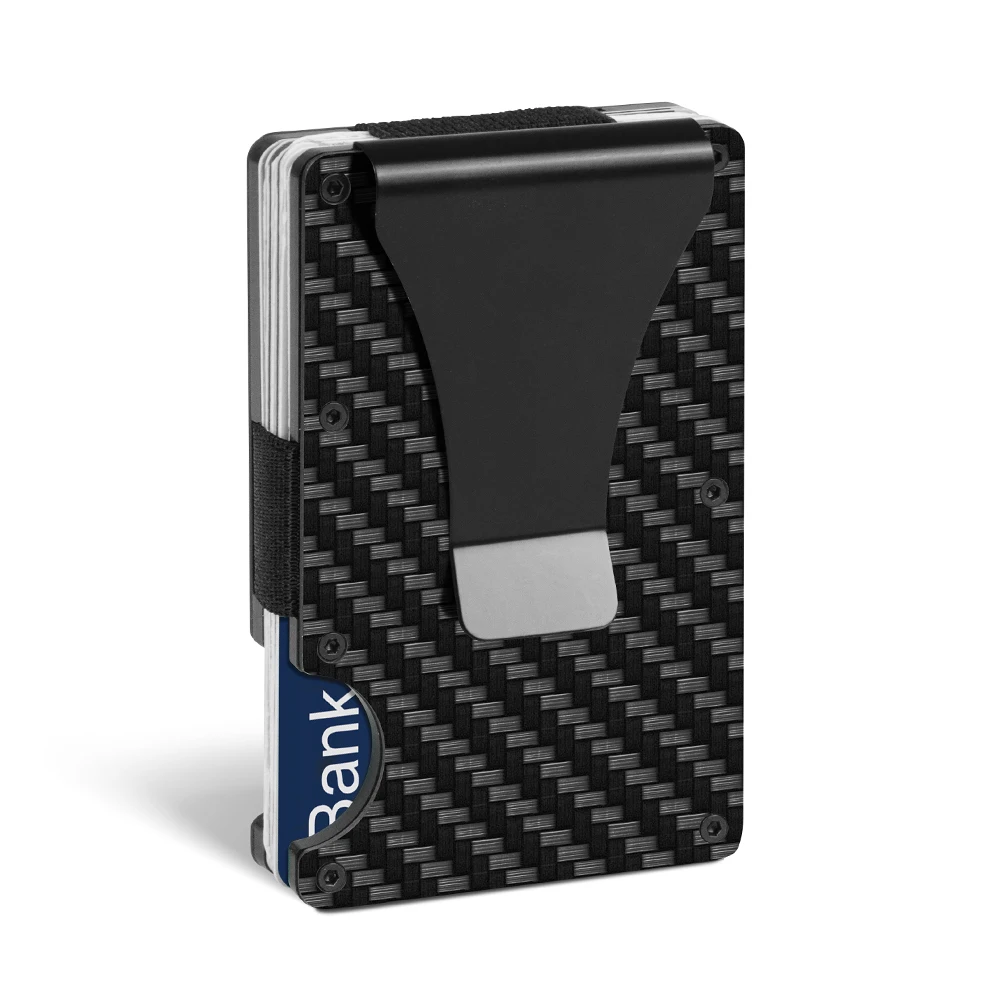 

2022 Ultra Slim Titanium Metal Card Holder Men's Wallet Men Carbon Fiber Rfid Blocking Wallet Credit Card Holder With Money Clip