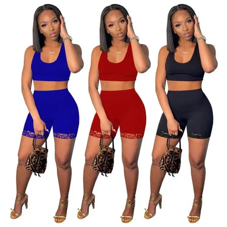 Ckfashion New Arrivals Lace Decoration Sleeveless Women Summer Two Pieces Lady Crop Top And Shorts Set
Ckfashion New Arrivals Lace Decoration Sleeveless Women Summer Two Pieces Lady Crop Top And Shorts Set