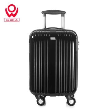 Aoweila Popular 20 inch black suitcase, customized ABS + PC hard case luggage,Chinese factories