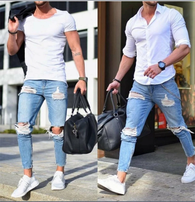 Light-colored hole pants Jeans Men's Jeans Skinny Slim Ripped Distressed Pleated Knee Hole Denim Pants 4XL large size, 1 color
Light-colored hole pants Jeans Men's Jeans Skinny Slim Ripped Distressed Pleated Knee Hole Denim Pants 4XL large size, 1 color