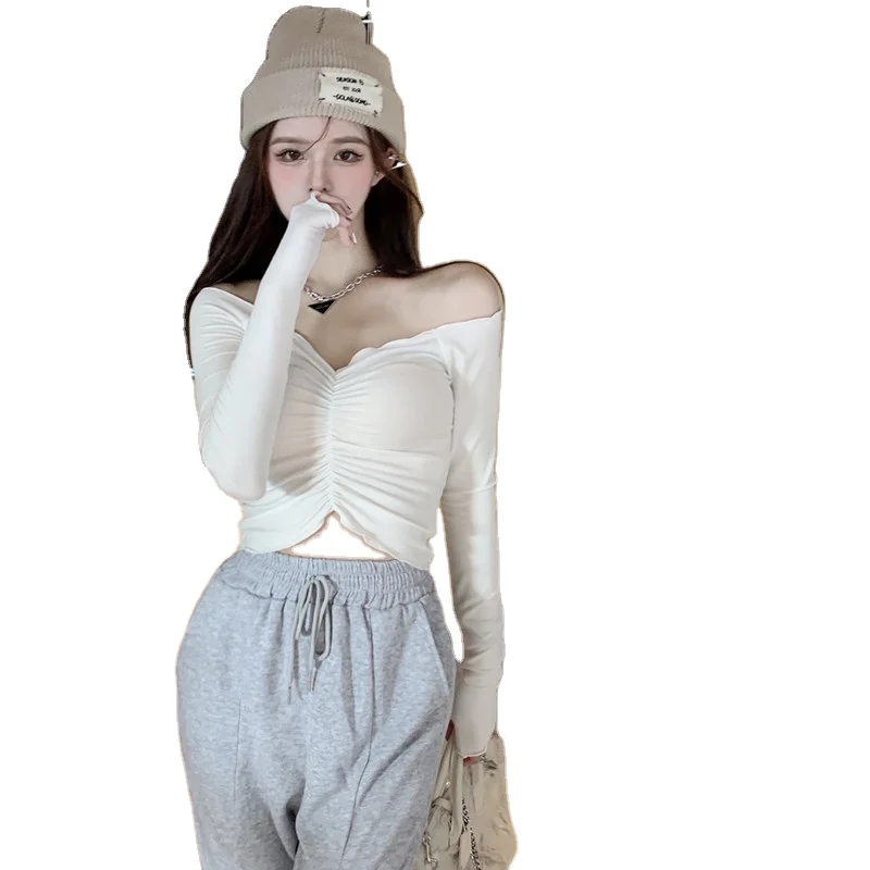 Early Autumn Fashion One-shoulder Long-sleeved T-Shirts Korean Slim Off Shoulder All-match Tees Crop Top New Women's Clothing
Early Autumn Fashion One-shoulder Long-sleeved T-Shirts Korean Slim Off Shoulder All-match Tees Crop Top New Women's Clothing