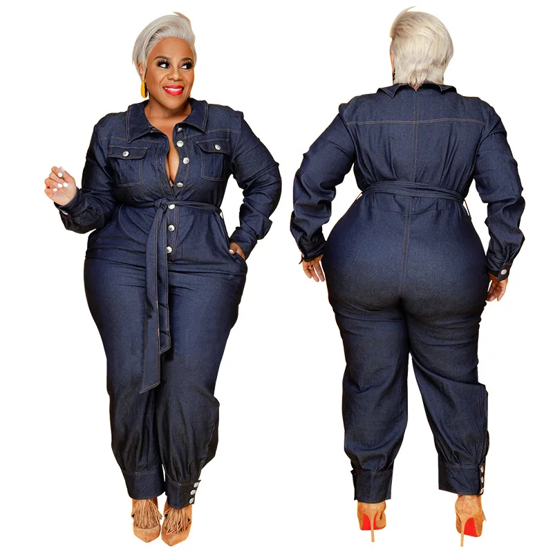 2022 high quality women plus size jeans suit sexy v neck jumpsuit casual jeans suit for spring
2022 high quality women plus size jeans suit sexy v neck jumpsuit casual jeans suit for spring