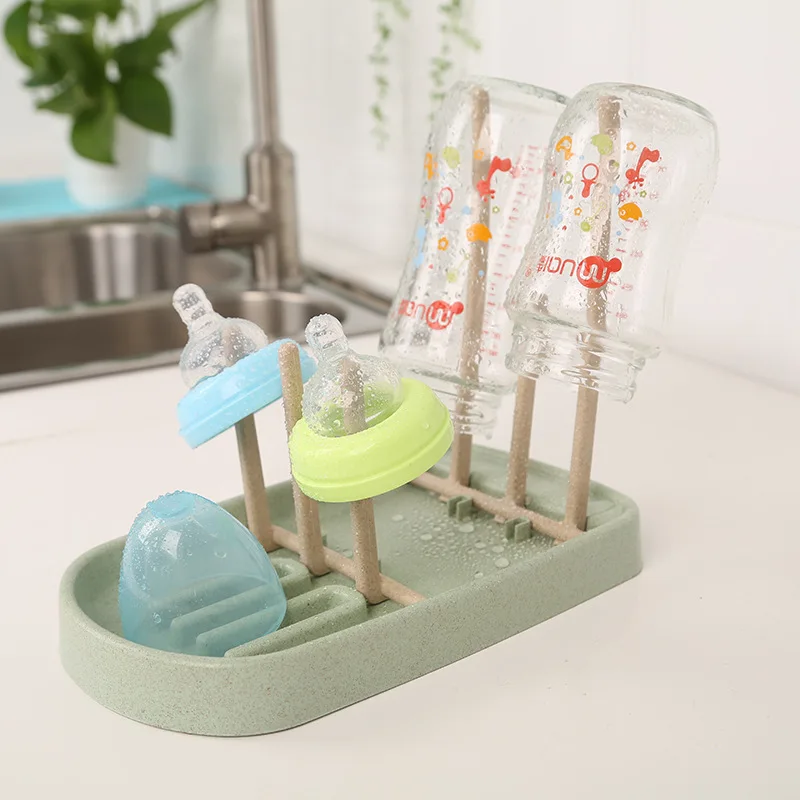 Baby Bottle Drying Rack Wheat straw Baby Feeding Bottle Drying shelf Dish Dryer Rack, Green pink blue
Baby Bottle Drying Rack Wheat straw Baby Feeding Bottle Drying shelf Dish Dryer Rack, Green pink blue