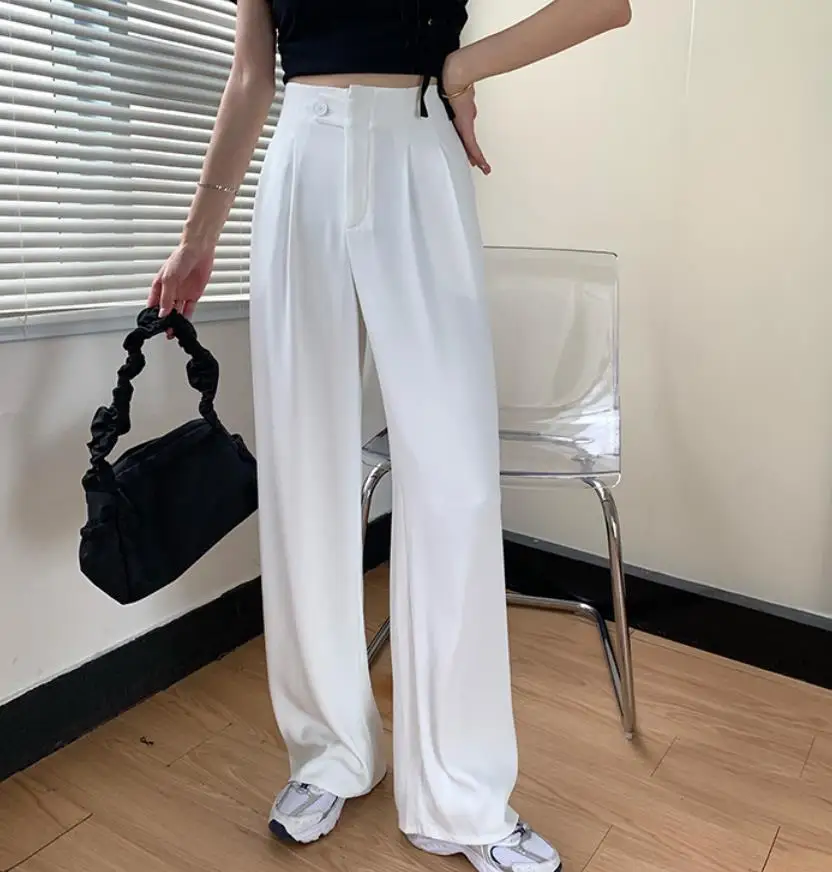 LY129 2020 new fashion women office pants lady high waist casual trousers women wide leg pants
LY129 2020 new fashion women office pants lady high waist casual trousers women wide leg pants